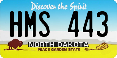 ND license plate HMS443