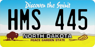ND license plate HMS445