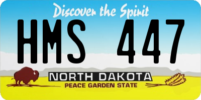 ND license plate HMS447