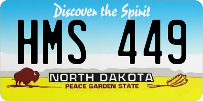ND license plate HMS449