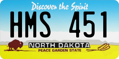 ND license plate HMS451