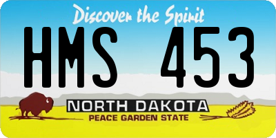 ND license plate HMS453