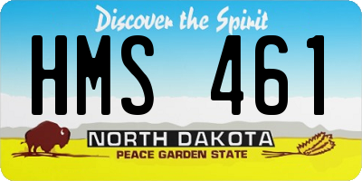 ND license plate HMS461
