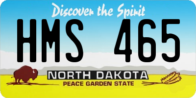 ND license plate HMS465