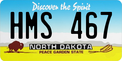 ND license plate HMS467