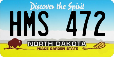 ND license plate HMS472