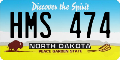 ND license plate HMS474