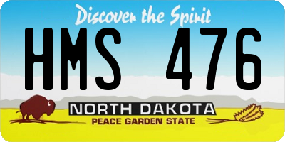 ND license plate HMS476
