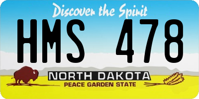 ND license plate HMS478