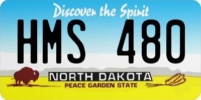 ND license plate HMS480