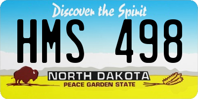 ND license plate HMS498