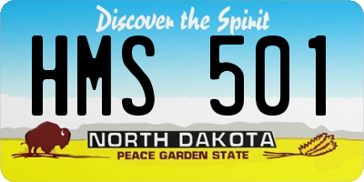 ND license plate HMS501