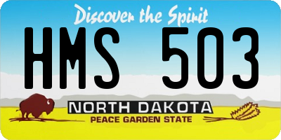 ND license plate HMS503