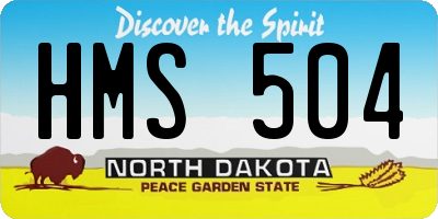 ND license plate HMS504