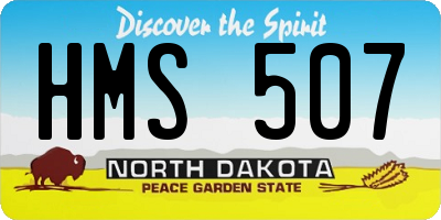 ND license plate HMS507
