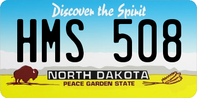 ND license plate HMS508