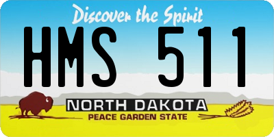 ND license plate HMS511