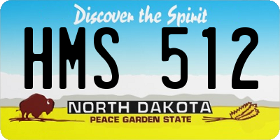 ND license plate HMS512