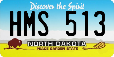ND license plate HMS513