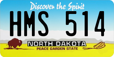 ND license plate HMS514
