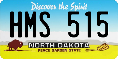ND license plate HMS515