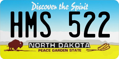 ND license plate HMS522