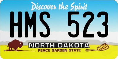 ND license plate HMS523