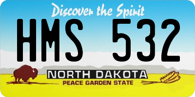 ND license plate HMS532