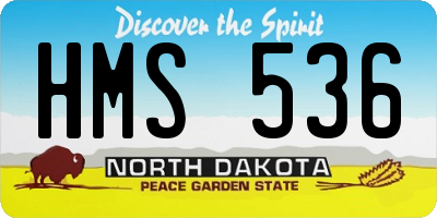 ND license plate HMS536