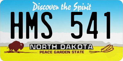 ND license plate HMS541