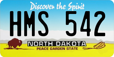 ND license plate HMS542