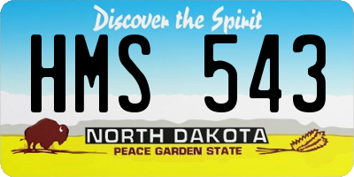 ND license plate HMS543