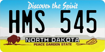 ND license plate HMS545