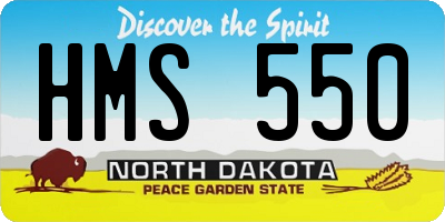 ND license plate HMS550