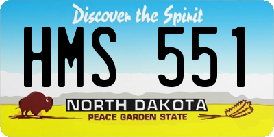 ND license plate HMS551