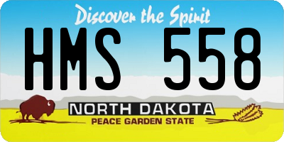 ND license plate HMS558
