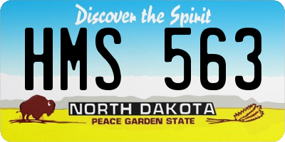 ND license plate HMS563