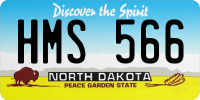ND license plate HMS566