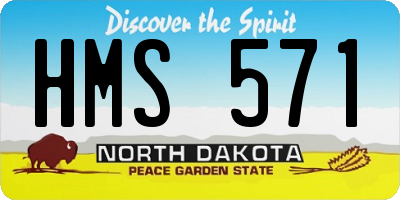 ND license plate HMS571
