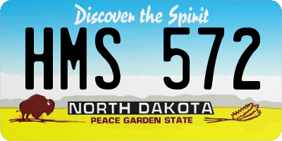 ND license plate HMS572