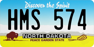 ND license plate HMS574