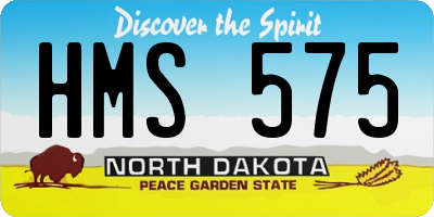 ND license plate HMS575