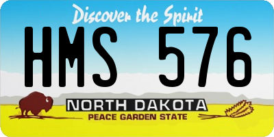 ND license plate HMS576