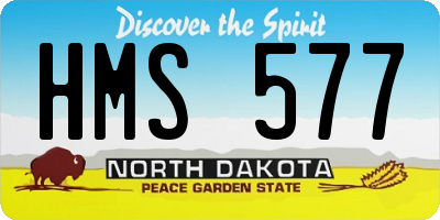 ND license plate HMS577