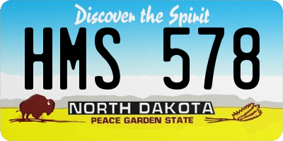 ND license plate HMS578