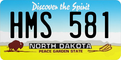 ND license plate HMS581