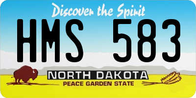 ND license plate HMS583