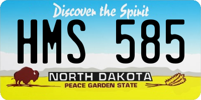 ND license plate HMS585