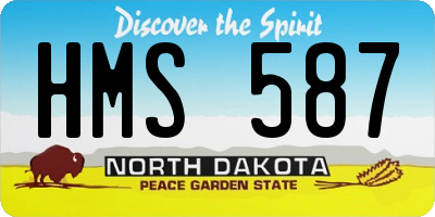 ND license plate HMS587
