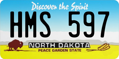 ND license plate HMS597